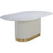 Paloma 84 X 47.25 inch White Marble Dining Table